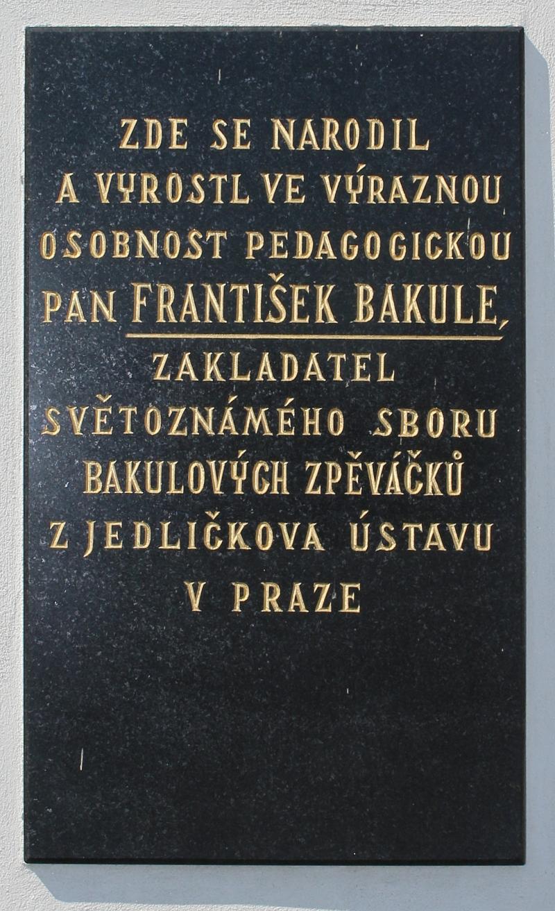 Obrázek - Pamětní deska - František Bakule