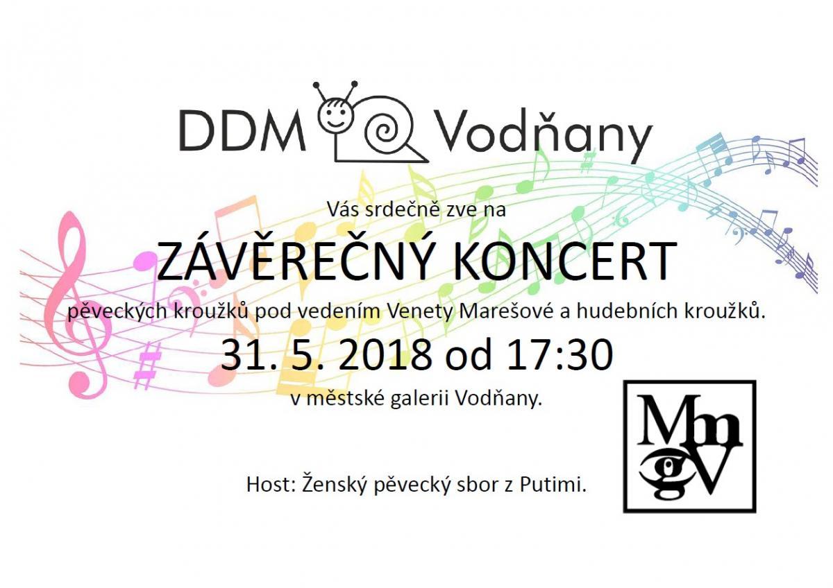 Plakát Závěrečný koncert pěveckých a hudebních kroužků DDM Vodňany
