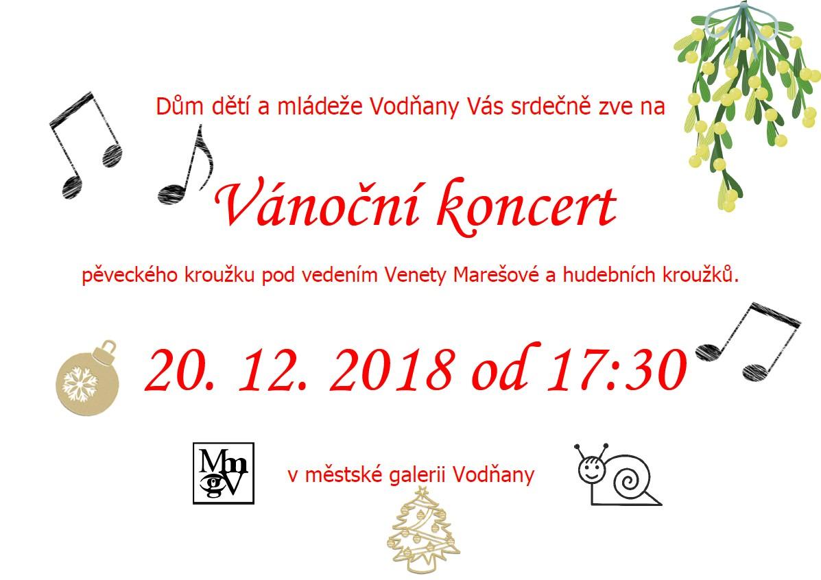 Plakát Vánoční koncert pěveckého kroužku DDM Vodňany