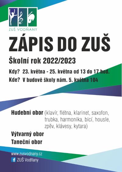 Plakát Zápis školní rok 2022/2023