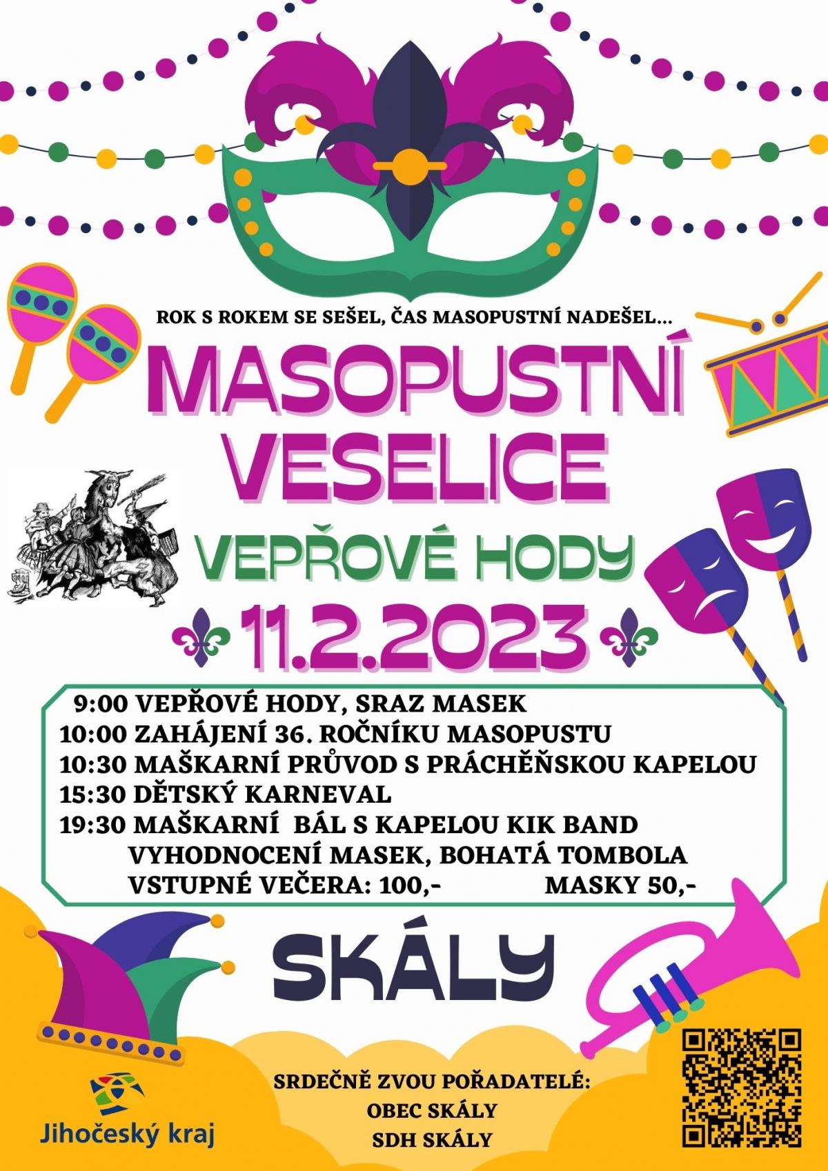 Plakát Masopustní veselice - Vepřové hody