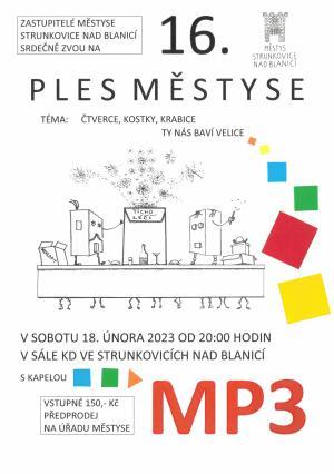 Plakát Ples Městyse Strunkovice nad Blanicí