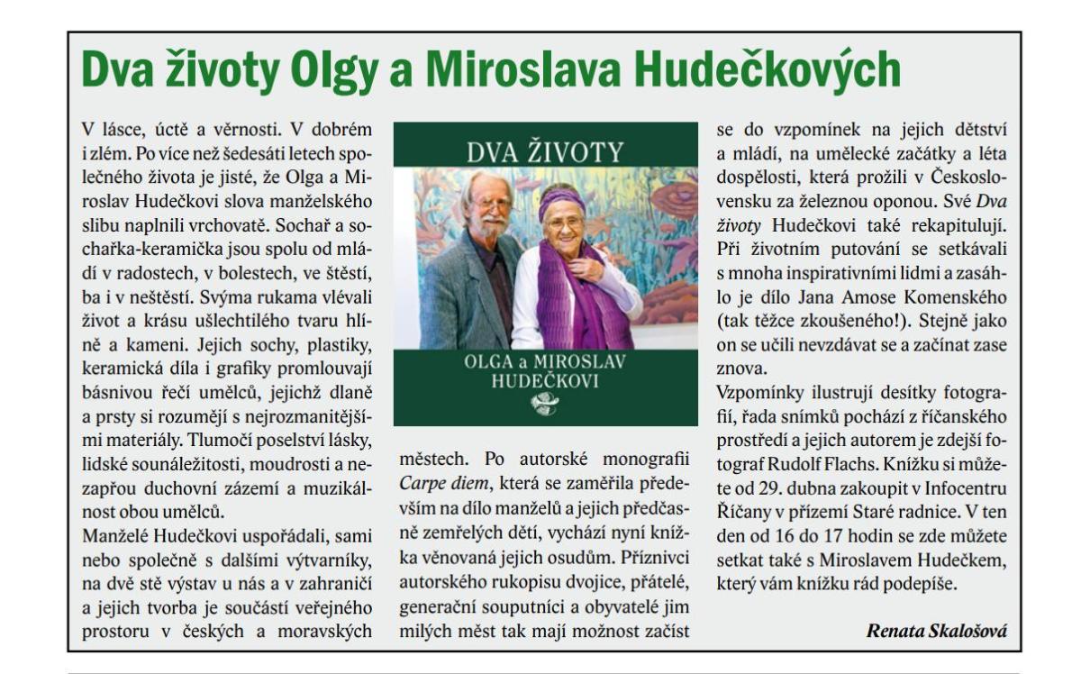 Plakát Dva životy Olgy a Miroslava Hudečkových