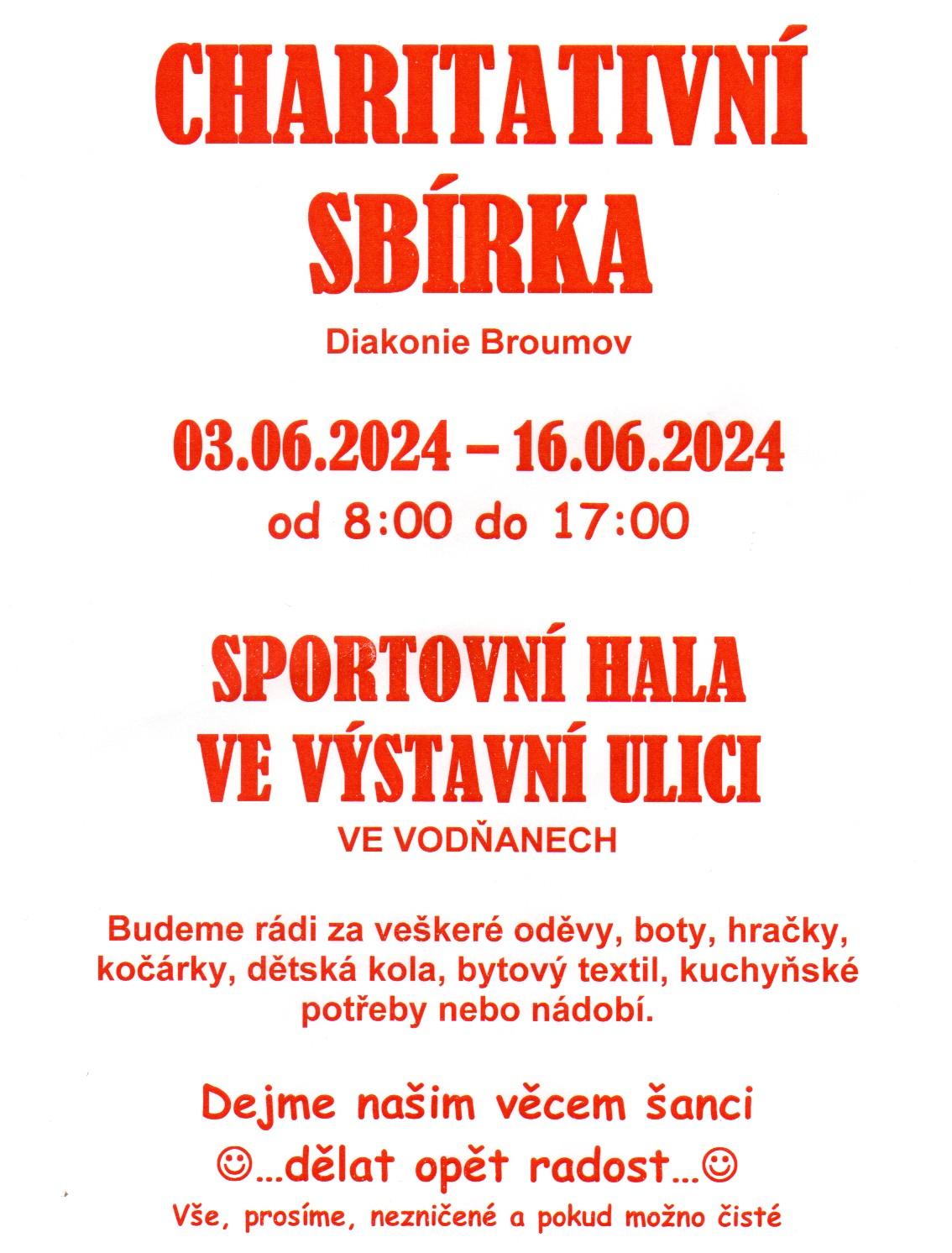 Plakát Charitativní sbírka