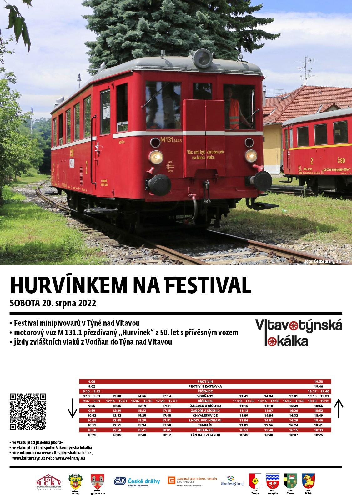 Plakát Hurvínkem na festival do Týna