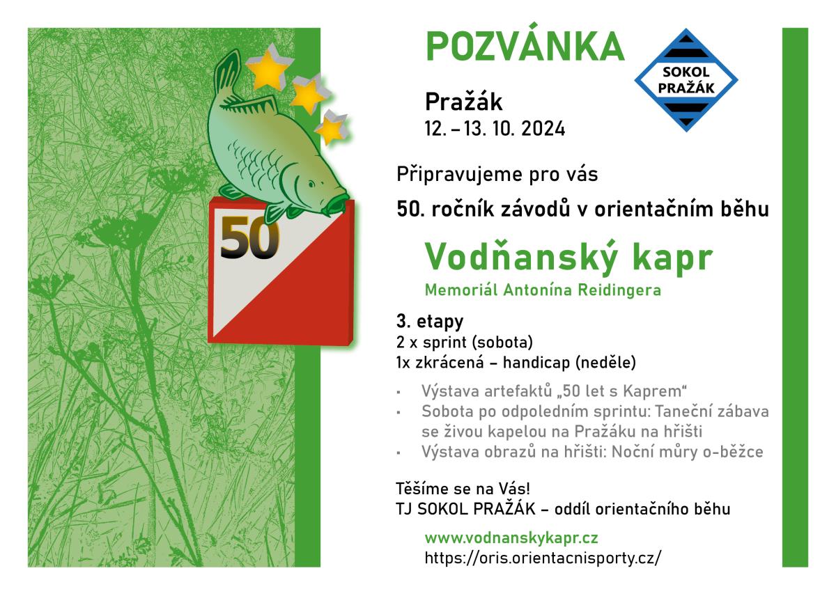 Plakát Vodňanský kapr - 50. ročník závodů v orientačním běhu