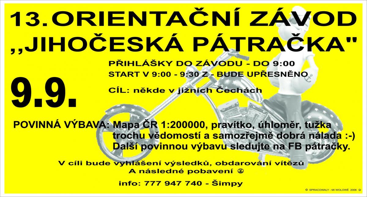 Plakát "JIHOČESKÁ PÁTRAČKA"