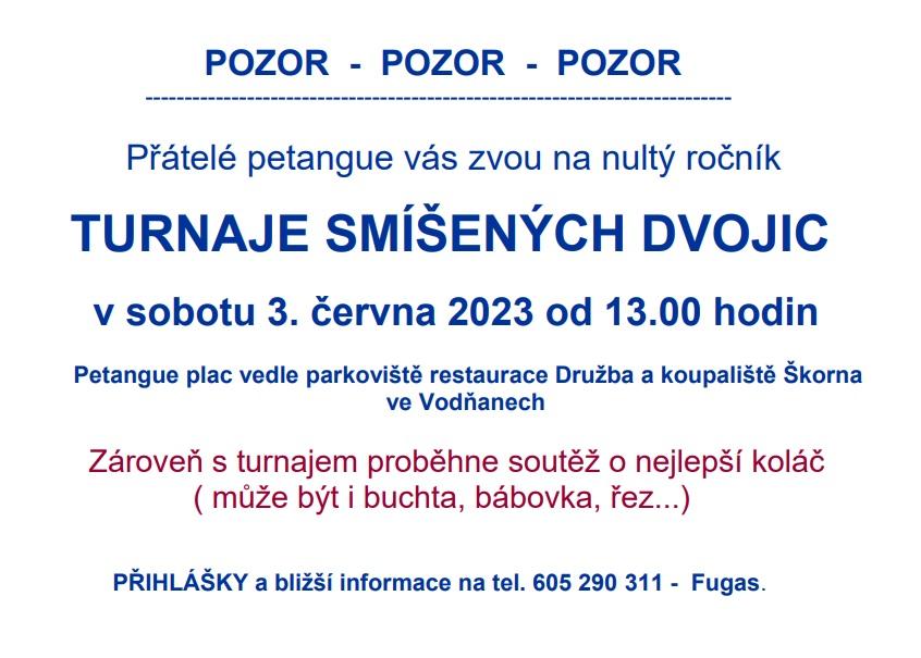 Plakát 0. ročník turnaje v petangue