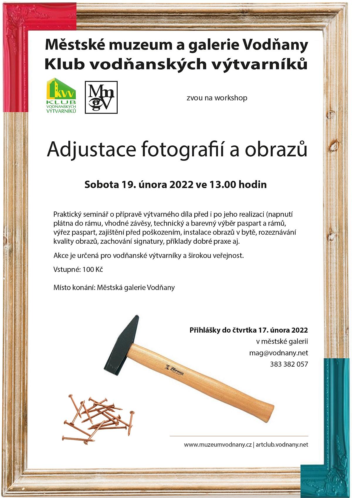 Plakát Workshop - adjustace fotografií a obrazů