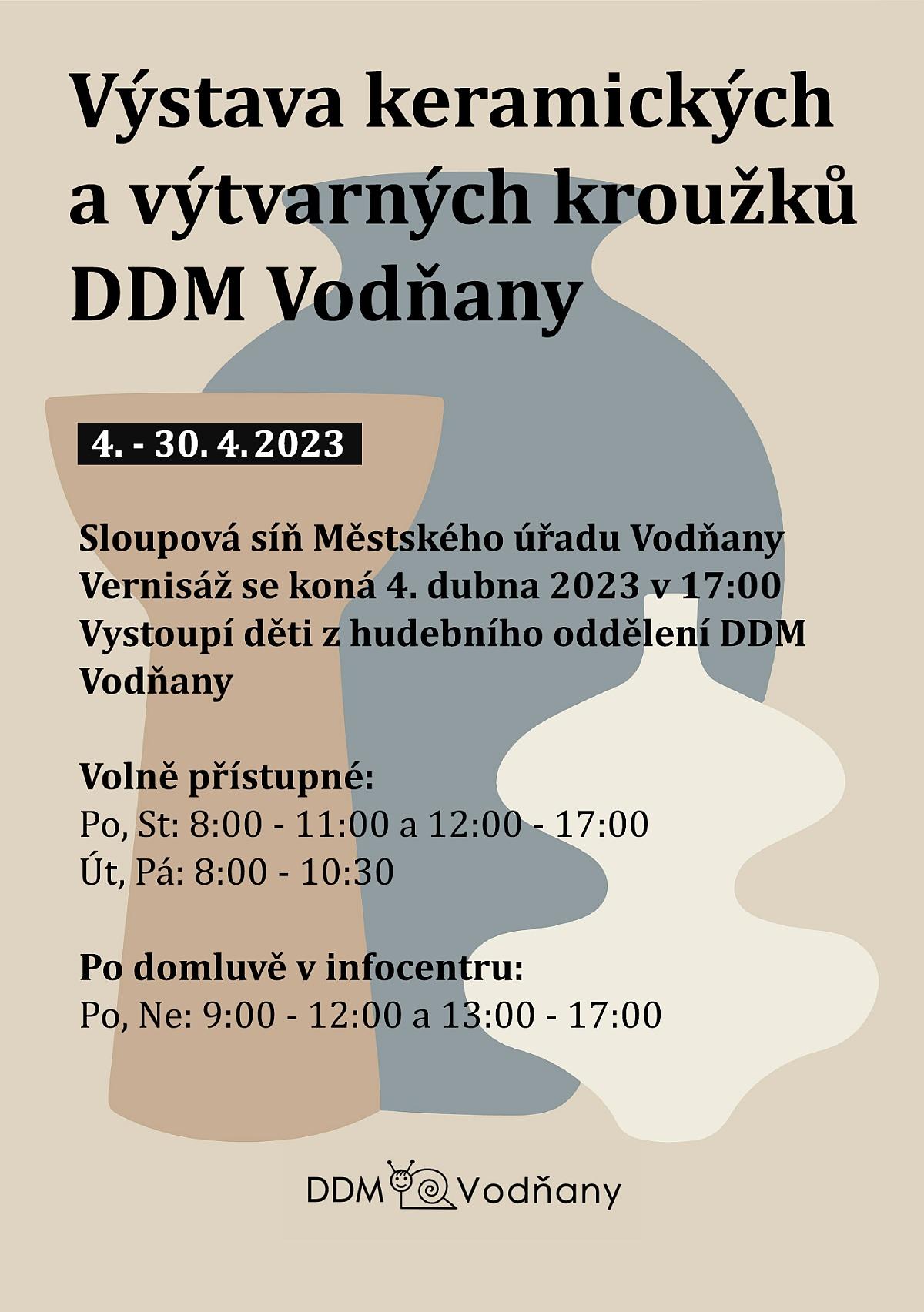 Plakát Výstava keramických a výtvarných kroužků DDM Vodňany