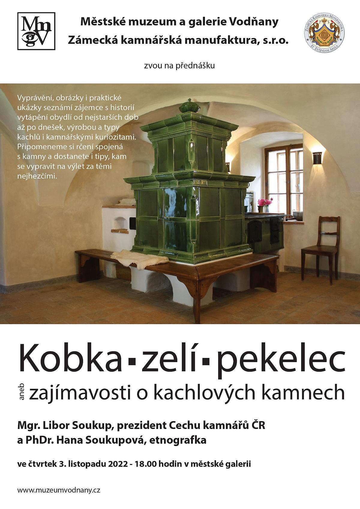 Plakát Kobka, zelí, pekelec  aneb zajímavosti o kachlových kamnech