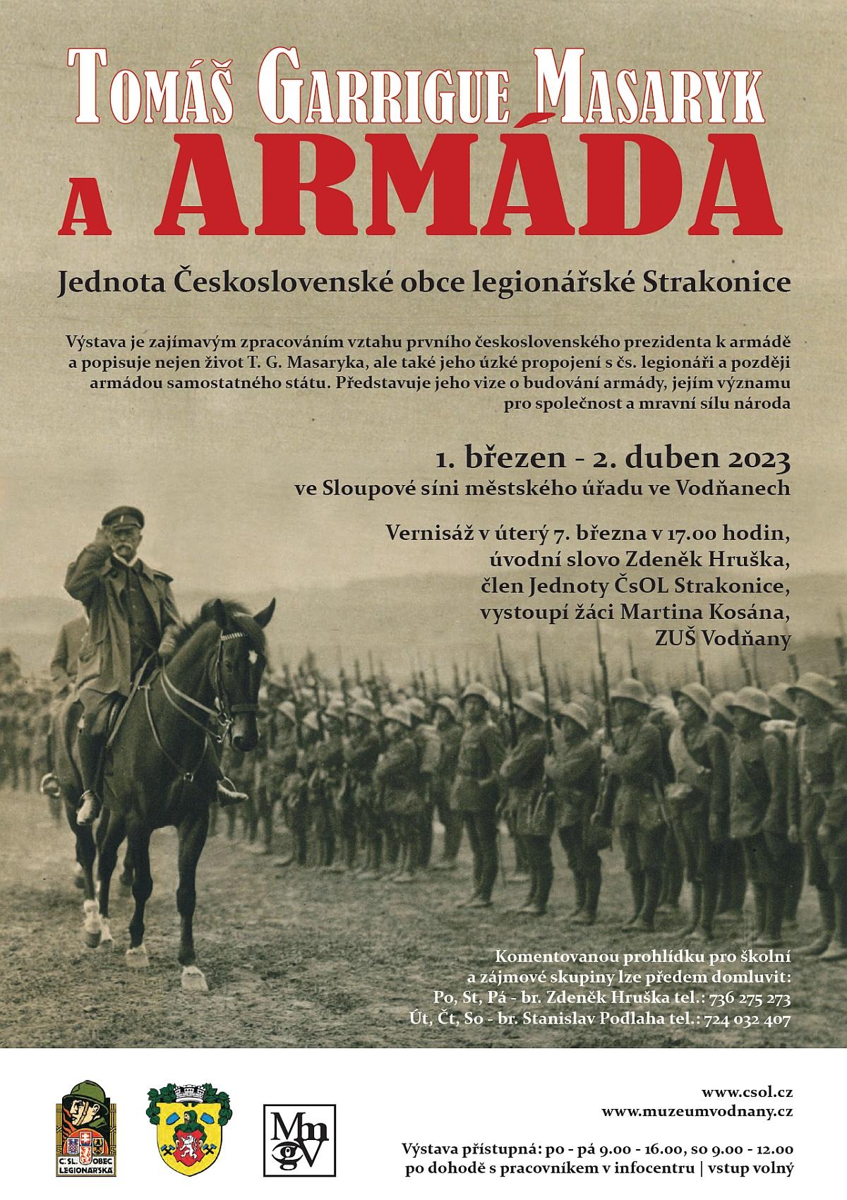 Plakát Tomáš Garrigue Masaryk a armáda