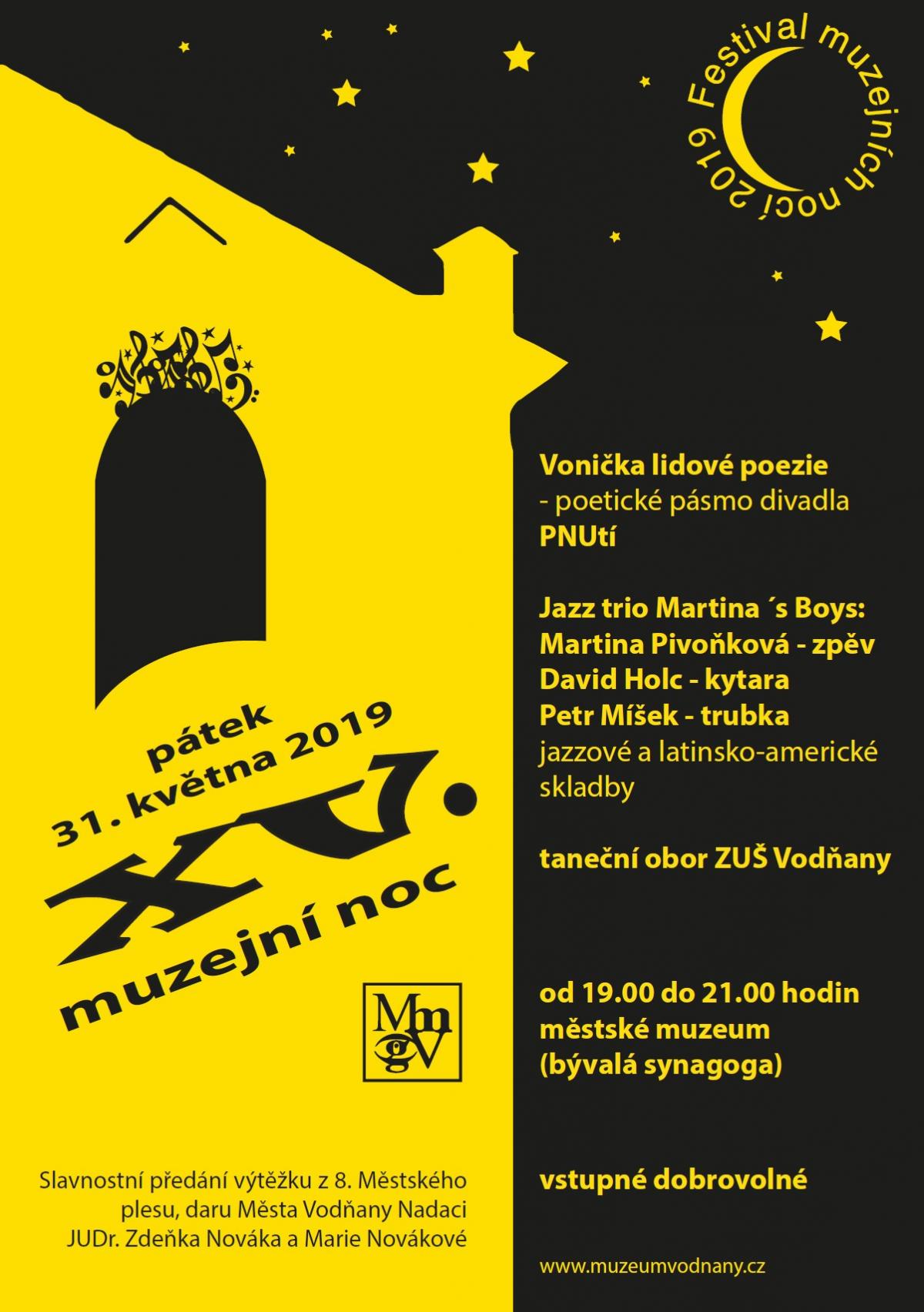 Plakát XV. malá muzejní noc