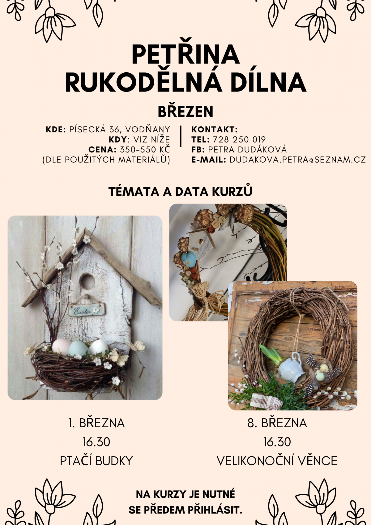 Plakát Rukodělná dílna Petry Dudákové