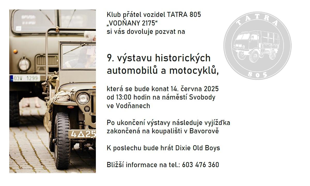 Plakát 9. výstava historických automobilů a motocyklů
